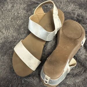 Chaco Silver Sandals with Textured Straps